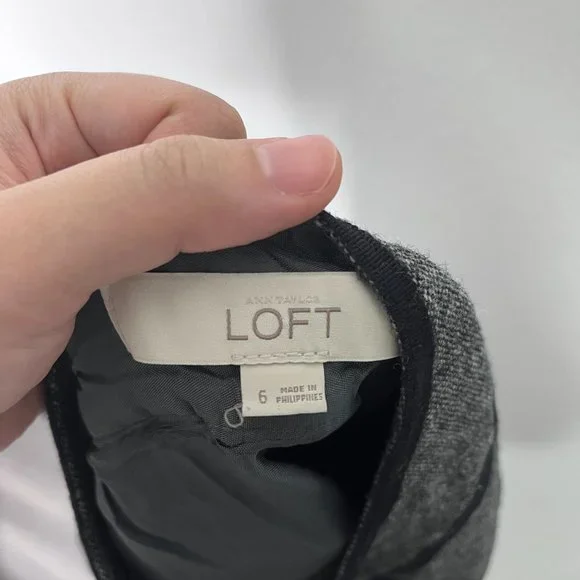 Ann Taylor Loft 87% Wool Gray Skirt Size 6 - Picture 6 of 9